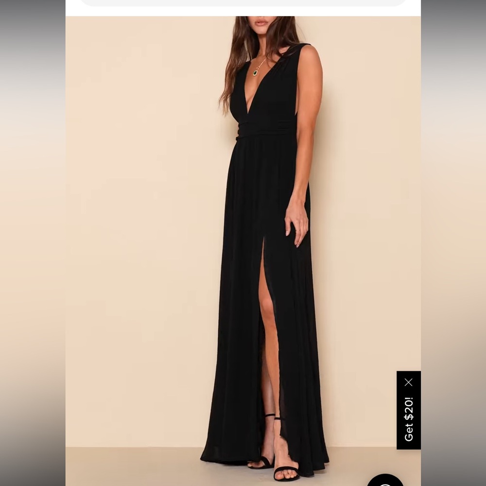 Lulu’s Heavenly Hues Elegant Black Sleeveless Maxi Dress - Picture 2 of 8
